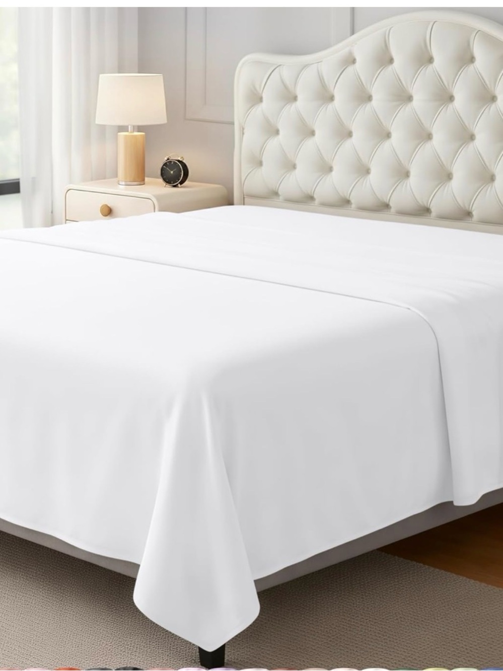 Full Size Flat Sheet Only, Ultra Soft & Breathable Hotel Sheets, White
Hotel Bed
